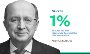 Skirk vieną procentą jau sumokėto GPM Tėvynės sąjungai-Lietuvos krikšionims demokratams